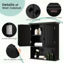 Costway Wall Mount Bathroom Cabinet Wooden Medicine Cabinet Storage Organizer -Costway GUEST 3ab20dc5 9ad4 4e7d 9d2a 99d22f1fcf27