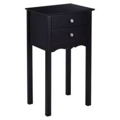Costway 2 PCS Side Table End Accent Table Night Stand W/ 2 Drawers Black -Costway GUEST 3ad86d8a 6552 4f13 9d82 c260208d4375
