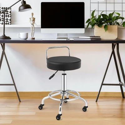 Costway Pneumatic Work Stool Rolling Swivel Task Chair Spa Office Salon W/Cushioned Seat 2 Costway Pneumatic Work Stool Rolling Swivel Task Chair Spa Office Salon W/Cushioned Seat - Image 2