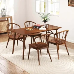 Costway Wooden Dining Chair Set Of 2/4 With High Spindle Back Rubber Wood Legs Wide Seat 13 Costway Wooden Dining Chair Set Of 2/4 With High Spindle Back Rubber Wood Legs Wide Seat -Costway GUEST 3ae685dd f780 4e47 a5d3 518fc310e198