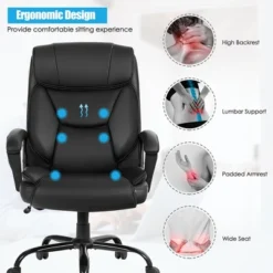 Costway Big & Tall 500lb Massage Office Chair E Xecutive PU Leather Computer Desk Chair -Costway GUEST 3b6dfcbb 546e 41ec ac9c 91df8302a1c1