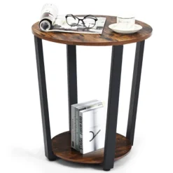 Costway Industrial End Table Metal Frame W/ Storage Shelf -Costway GUEST 3bb6d3a4 8076 445a 87eb 3a577cc2e740