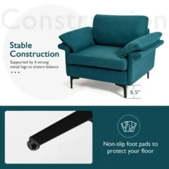 Costway Set Of 2 Fabric Accent Armchair Upholstered Single Sofa W/ Metal Legs 15 Costway Set Of 2 Fabric Accent Armchair Upholstered Single Sofa W/ Metal Legs -Costway GUEST 3c0ab1a8 28b4 4ca1 b34b 2df5d5ad001e