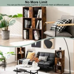 Costway 2 PCS 3-tier Wood Bookshelf Display Storage Rack For Small Spaces White/Rustic Brown 14 Costway 2 PCS 3-tier Wood Bookshelf Display Storage Rack For Small Spaces White/Rustic Brown -Costway GUEST 3c0b5032 1ce3 4198 a84e 764d7657e3ec