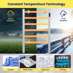 Costway Freestanding Wall Mounted Towel Warmer 6-Bar Aluminum Heated Towel Rack W/ Timer -Costway GUEST 3c1d46fc 7008 4f9a 962d b698aca4d6fc