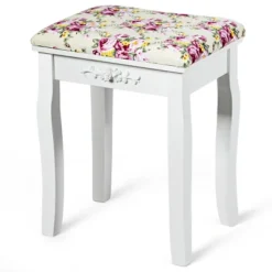 Costway Vanity Wood Dressing Stool Padded Chair Makeup Cushion White Backless -Costway GUEST 3d8d146c ca61 4f84 8afc 25e818cbaee2