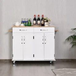 Costway Kitchen Trolley Island Utility Cart Wood Top Rolling Storage Cabinet Drawers White 11 Costway Kitchen Trolley Island Utility Cart Wood Top Rolling Storage Cabinet Drawers White -Costway GUEST 3dd0438d 9ac7 4d02 aa83 8dab0952a274