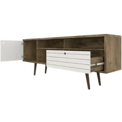 Costway Modern TV Stand/Console Cabinet 3 Shelves Storage Drawer Splayed Leg Wood/White -Costway GUEST 3dedd623 9ae9 4d99 94c9 7170ff1a4e77