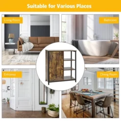 Costway Storage Cabinet Multipurpose Freestanding Cupboard W/3 Open Shelf & Door -Costway GUEST 3dfcea80 4396 4389 8ac1 4475fd9397a2