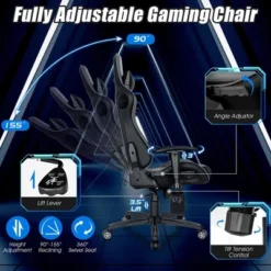 Costway Massage Gaming Chair With 2 Bluetooth Speakers Adjustable Swivel Racing Style Chair -Costway GUEST 3ea8441f d275 4079 a3ac 10a911b09958