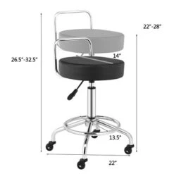 Costway Pneumatic Work Stool Rolling Swivel Task Chair Spa Office Salon W/Cushioned Seat