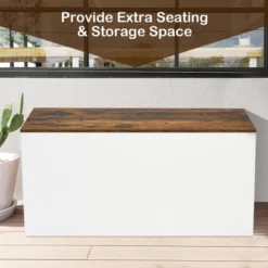 Costway Flip-top Storage Chest Lift Top Storage Bench Wooden Deck Box Toy Box 13 Costway Flip-top Storage Chest Lift Top Storage Bench Wooden Deck Box Toy Box -Costway GUEST 3ec0e491 925d 4ba8 b670 211871379c92