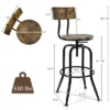 Costway Set Of 4 Industrial Bar Stool Adjustable Swivel Counter-Height Dining Side Chair