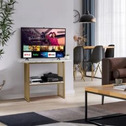 Costway 48'' 2-tier Console Table Modern Entryway Table For Living Room Hallway -Costway GUEST 3f28f162 e1a9 4c11 9326 69f1a034cc83