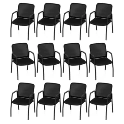 Costway Waiting Room Chair Set Of 2/4/6/8/10/12 Office Guest Chairs With Ergonomic Mesh Backrest Sturdy Arms & Cushioned Seat Black 19 Costway Waiting Room Chair Set Of 2/4/6/8/10/12 Office Guest Chairs With Ergonomic Mesh Backrest Sturdy Arms & Cushioned Seat Black -Costway GUEST 4018f11e 8938 4744 84e9 c8dc775d175d