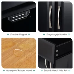 Costway 4-Door Rolling Kitchen Island Cart Buffet Cabinet W/ Towel Racks Drawers WhiteBlack -Costway GUEST 40d6e22c eda3 46f4 8335 f63db5ab5e48