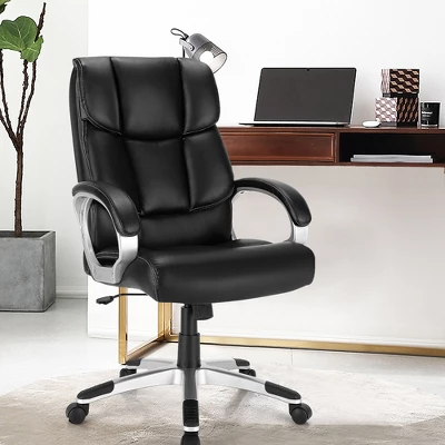 Costway Executive High Back Big & Tall Leather Adjustable Computer Desk Chair 1 Costway Executive High Back Big & Tall Leather Adjustable Computer Desk Chair
