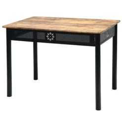 Costway 5PCS Dining Set Metal Table & 4 Chairs Kitchen Breakfast Furniture Black -Costway GUEST 412fb2cd 99a7 4d08 986d 27f979d80e52