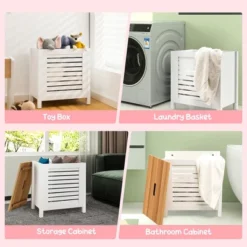 Costway Wooden Toy Storage Organizer Kids Toy Chest W/Lid For Kindergarten Bedroom White -Costway GUEST 41e216ef a060 4010 9db4 8c57586dc0c5