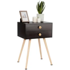 Costway 2 PCS Mid Century Modern 2 Drawers Nightstand Sofa Side Table End Table Espresso 16 Costway 2 PCS Mid Century Modern 2 Drawers Nightstand Sofa Side Table End Table Espresso -Costway GUEST 421ac554 3acd 4aa1 81ec 63cadf44574f