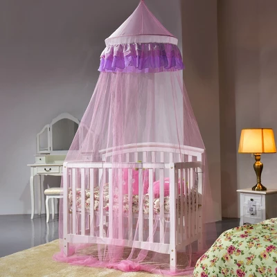 Costway Elegant Lace Bed Mosquito Netting Mesh Canopy Princess Round Dome Bedding Net 5 Costway Elegant Lace Bed Mosquito Netting Mesh Canopy Princess Round Dome Bedding Net - Image 5