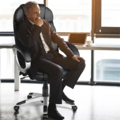 Costway Ergonomic Office Task Chair High Back Leather Swivel