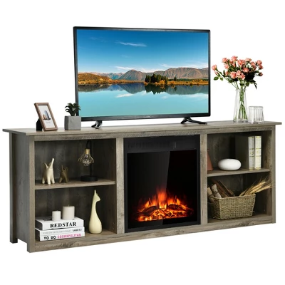 Costway 70'' 2-Tier TV Fireplace Stand W/22.5'' Electric Fireplace Up To 75'' 12 Costway 70'' 2-Tier TV Fireplace Stand W/22.5'' Electric Fireplace Up To 75'' - Image 12
