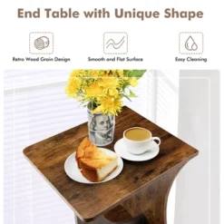 Costway 2PCS Side Table Sofa Couch Table Compact C-shape End Table Snack Coffee Table -Costway GUEST 43c9de1c 86de 4ee3 8ab5 39be67885ba8