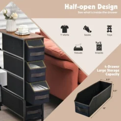 Costway Vertical Narrow Dresser Organizer Closet Storage Cabinet With Foldable Drawers -Costway GUEST 43fd5e4d 4c7f 49be a7a3 affc656862e1