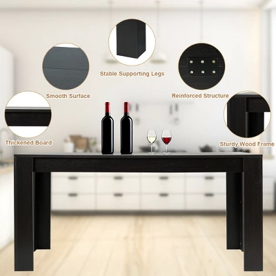 Costway 63'' Dining Table Rectangular Modern Kitchen Table For 6 People Home Furniture 5 Costway 63'' Dining Table Rectangular Modern Kitchen Table For 6 People Home Furniture - Image 5