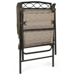 Costway Set Of 4 Patio Folding Chairs Sling Portable Dining Chair Set W/ Armrest 17 Costway Set Of 4 Patio Folding Chairs Sling Portable Dining Chair Set W/ Armrest -Costway GUEST 46462d03 9987 4d60 8824 55fcd0a632e5