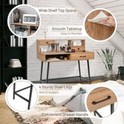 Costway Makeup Vanity Table Computer Writing Desk Storage With Drawer Shelf Industrial 14 Costway Makeup Vanity Table Computer Writing Desk Storage With Drawer Shelf Industrial -Costway GUEST 46735034 00b1 4f0f 8d32 0da8d4c25923