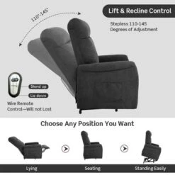 Costway Power Lift Recliner Chair Sofa For Elderly W/ Side Pocket & Remote Control BlackBrown -Costway GUEST 4674c3c0 e8a9 420b a006 fb6e72918456