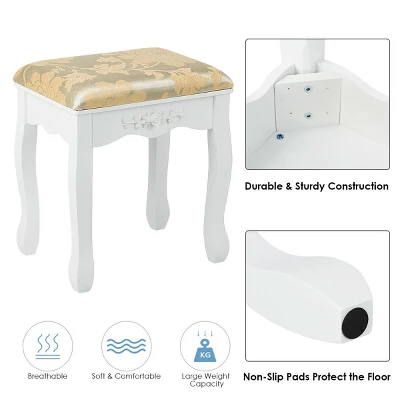 Costway Vanity Table Dressing Table 5 Make Up Table Stool 9 Costway Vanity Table Dressing Table 5 Make Up Table Stool - Image 9