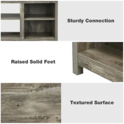 Costway 58'' 2-Tier TV Stand Entertainment Media Center Console Up To 65'' Grey 17 Costway 58'' 2-Tier TV Stand Entertainment Media Center Console Up To 65'' Grey -Costway GUEST 46c4123f 2818 43c2 8413 3de6b817e66c