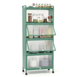 Costway 5-Tier Kitchen Baker's Rack Storage Cabinet Mobile Microwave Stand Flip-up Doors White/Black/Grey/Green 23 Costway 5-Tier Kitchen Baker's Rack Storage Cabinet Mobile Microwave Stand Flip-up Doors White/Black/Grey/Green -Costway GUEST 46cfe7a0 12b5 4fb9 a357 41caff640fb6