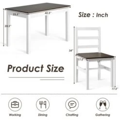 Costway 5pcs Dining Set Solid Wood Compact Kitchen Table & 4 Chairs Modern 11 Costway 5pcs Dining Set Solid Wood Compact Kitchen Table & 4 Chairs Modern -Costway GUEST 471bc3fe 0321 442a aaa6 d6eafd3f15cc