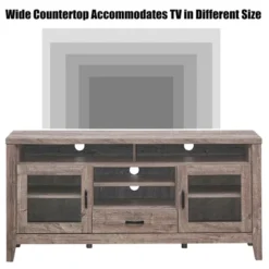 Costway TV Stand Tall Entertainment Center Hold Up To 65'' TV W/ Glass Storage & Drawer 14 Costway TV Stand Tall Entertainment Center Hold Up To 65'' TV W/ Glass Storage & Drawer -Costway GUEST 473511f8 57bc 4578 b1f2 cde2a9be752d