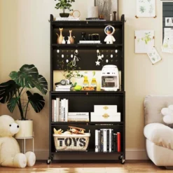 Costway 5 Tier Kitchen Bakers Rack Flip Door Cabinets Pegboard & Hooks White/Black 14 Costway 5 Tier Kitchen Bakers Rack Flip Door Cabinets Pegboard & Hooks White/Black -Costway GUEST 4833530f f47d 4305 aac4 628a998cc48c