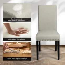 Costway Set Of 2 Fabric Dining Chairs Upholstered With Nailhead Trim 20 Costway Set Of 2 Fabric Dining Chairs Upholstered With Nailhead Trim -Costway GUEST 4923b2eb daa2 4527 8691 27c71c17c95a 1