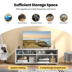 Costway TV Stand 4 Cubby TV Console Table With Adjustable Shelves Modern Home Media Entertainment Center 13 Costway TV Stand 4 Cubby TV Console Table With Adjustable Shelves Modern Home Media Entertainment Center -Costway GUEST 494423bf 9f2c 4291 9c73 464d0ba443d4