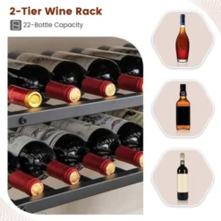 Costway Rustic 5-tier Wine Rack Table 22 Bottle Wine Cabinet Freestanding With Glass Holder -Costway GUEST 49be3e5d bae6 4966 a1fd 513f7d86c996