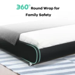 Costway Queen Faux Leather Upholstered Platform Bed Adjustable Headboard Black -Costway GUEST 49c996ba b21e 48c0 a30c a049a1091ef0