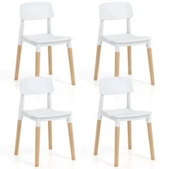 Costway Dining Side Chairs Set Of 4 With Ergonomic Backrest Wide Seat & Sturdy Wooden Legs Black/White 21 Costway Dining Side Chairs Set Of 4 With Ergonomic Backrest Wide Seat & Sturdy Wooden Legs Black/White -Costway GUEST 49df12e8 0317 48e6 a86e f88e9ca8d040