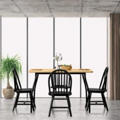 Costway Set Of 2 Vintage Windsor Dining Side Chair Wood Spindleback Kitchen Room BlackWhite 16 Costway Set Of 2 Vintage Windsor Dining Side Chair Wood Spindleback Kitchen Room BlackWhite -Costway GUEST 49ecb056 df78 4990 98e5 beaaa0a5aec8