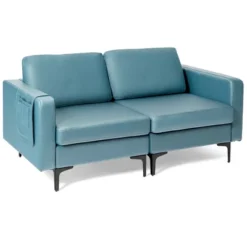 Costway Modern Loveseat Leathaire Fabric 2-Seat Sofa Couch W/ Side Storage Pocket 20 Costway Modern Loveseat Leathaire Fabric 2-Seat Sofa Couch W/ Side Storage Pocket -Costway GUEST 4a3821f6 0982 4dc2 984f 93049abde2a8