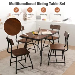 Costway Dining Table Set 5-Piece Kitchen Dining Table Set Rectangula For 5 W/Metal Frame -Costway GUEST 4a615d4c 5cf2 4c5e aeeb 9731afa0506c