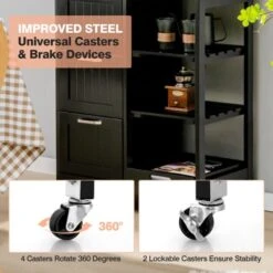 Costway Rolling Kitchen Island Utility Storage Cart W/ 3 Storage Drawers & Shelves White/Black 16 Costway Rolling Kitchen Island Utility Storage Cart W/ 3 Storage Drawers & Shelves White/Black -Costway GUEST 4accf5e9 01e1 4021 99b9 4e3551892613