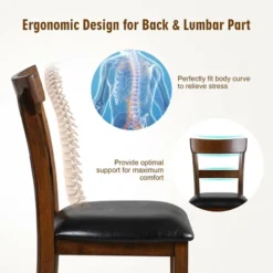 Costway Set Of 4 Barstools Counter Height Chairs W/Leather Seat & Rubber Wood Legs 15 Costway Set Of 4 Barstools Counter Height Chairs W/Leather Seat & Rubber Wood Legs -Costway GUEST 4aeafced c719 4b31 842f 8946237564b0