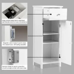 Costway Wooden Bathroom Floor Storage Cabinet Organizer With Drawer And Adjustable Shelf 16 Costway Wooden Bathroom Floor Storage Cabinet Organizer With Drawer And Adjustable Shelf -Costway GUEST 4b87060c 6234 4e84 82f4 64d0e353ba54